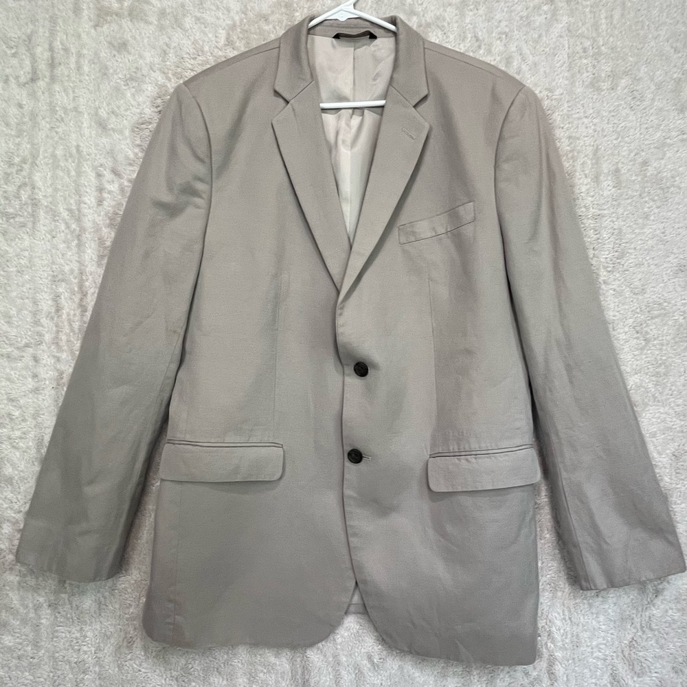 Banana Republican Men's Tan Blazer Sz 44R Tailored Slim Cotton Linen Preppy
